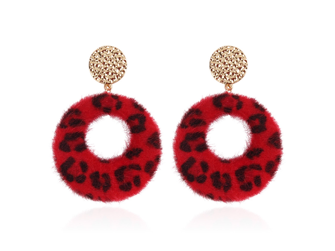 Brincos De Liga Estampado Leopardo Fluffy