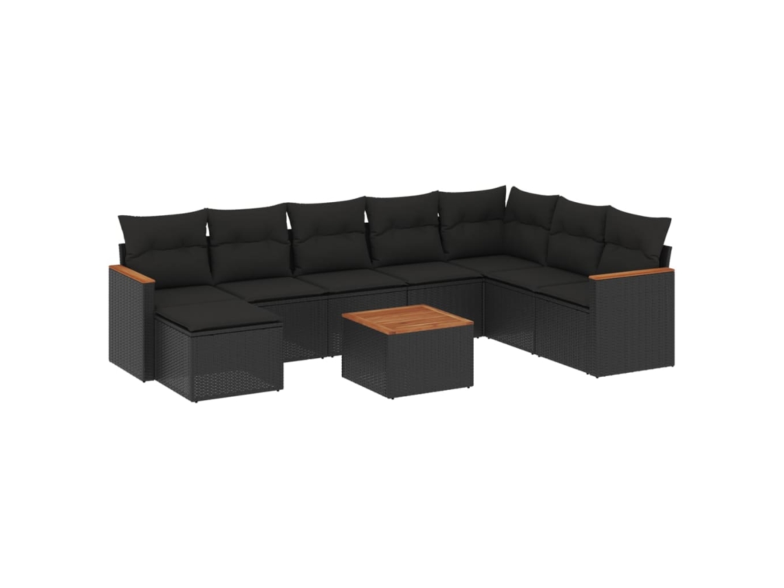 Garden Sofa Set, Garden Sofa Sets Vidaxl Preto Rattan / Vime (n/a)