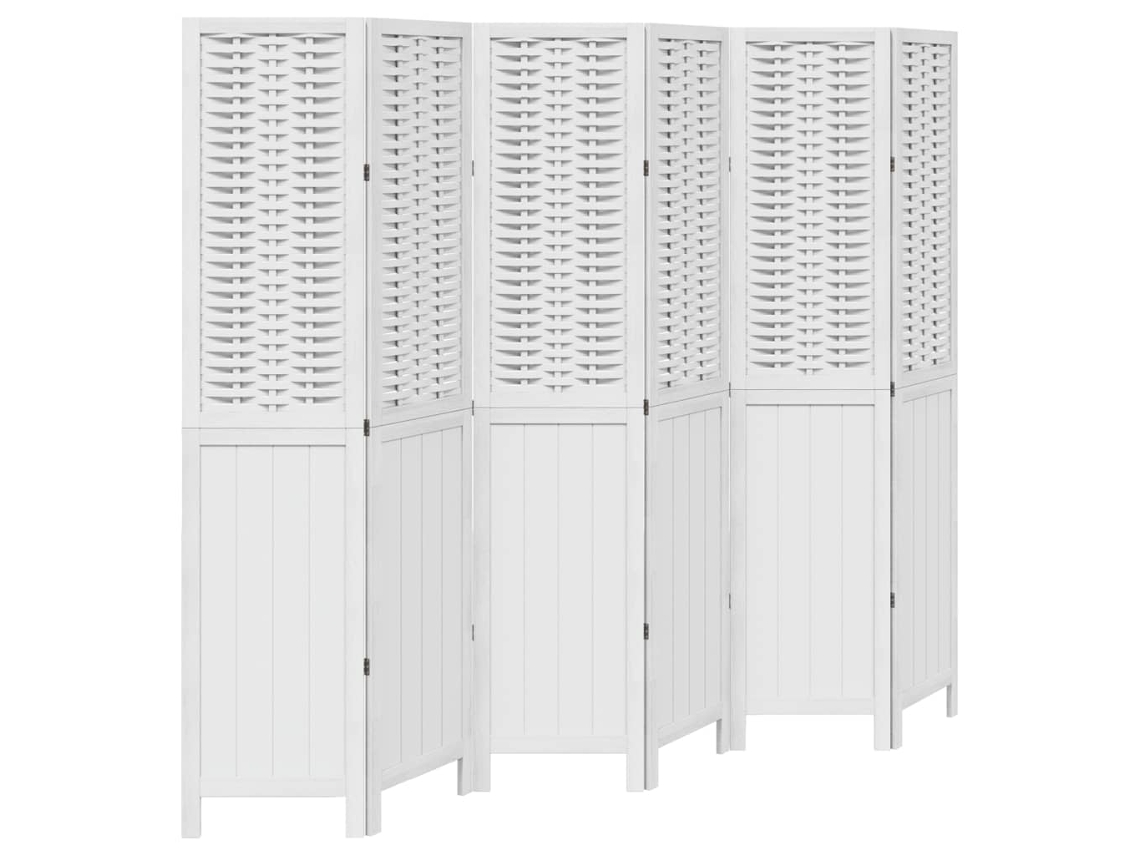 Biombo de divisão VIDAXL Branco Madeira (215x180 cm)