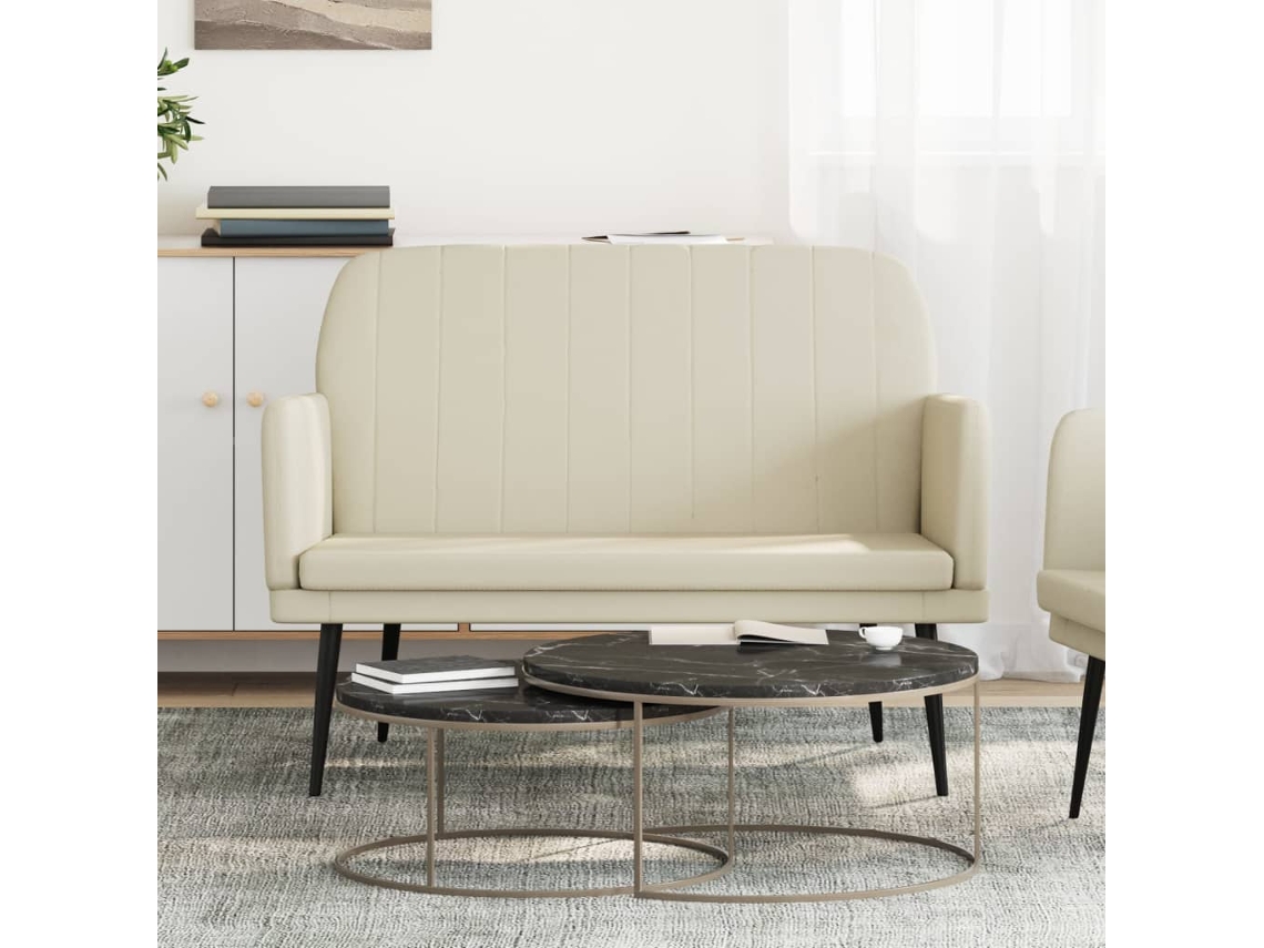 Vidaxl Banco 107x80x81 Cm Couro Artificial Cor Creme