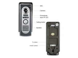 Kit Interfone Portão com 2 Monitores e Câmera Noturna Owsoo