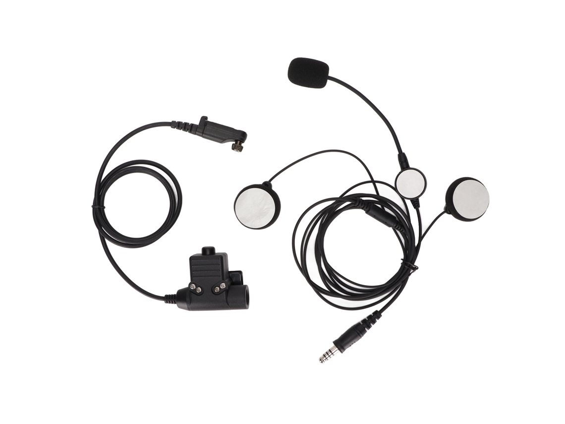 Fone de Ouvido para Capacete de Moto Bilateral com Redução de Ruído 7.1mm + Ptt U94 para Hytera Pd600 Pd602 | S/MARCA