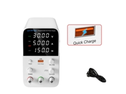 Fonte De Alimentação Dc Ajustável, Saída De 30v, Recurso De Carregamento Rápido, Branco 30v 5a Oem