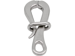 Gancho E Olho Pelicano De 100mm Com Elo De Liberação Rápida Inox 316 Náutico Barco