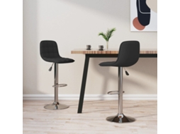 Vidaxl Bancos De Bar 2 Pcs Tecido Preto