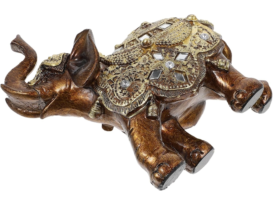Escultura Decorativa De Elefante (1 Peça) Para Decoração De Escritório, Estilo Feng Shui Zen, Acessório Para Ambiente De Escritório.