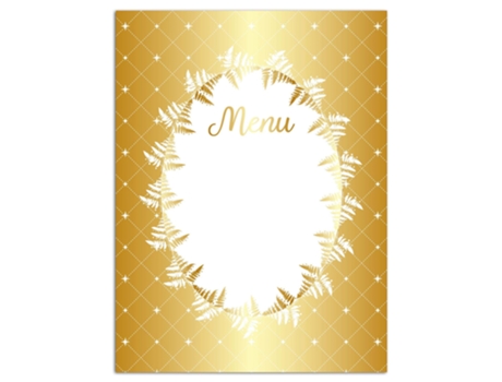 6 Menus Dourados Personalizáveis Toga