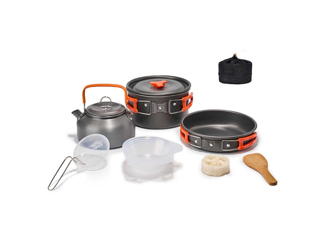 Conjunto de Panelas Camping Portátil Alumínio