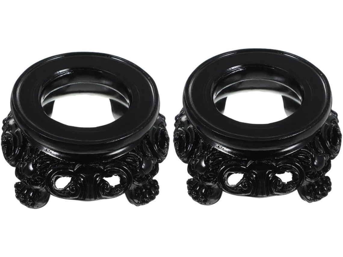 Suporte Esférico Oco De Resina Preta Para Bolas Cristal 5a 6cm, Base De Exibição Para Mesa E Decoração Casa, Conjunto De
