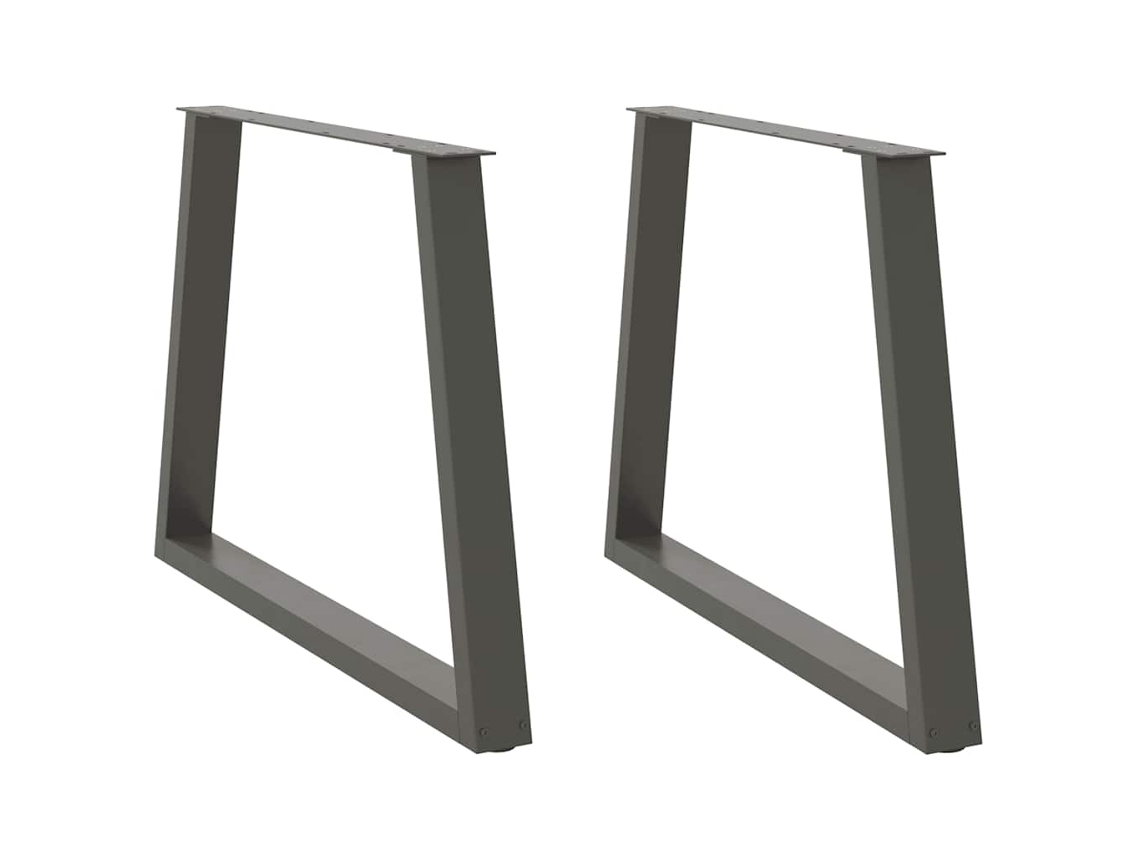 Vidaxl Pés Para Mesa De Jantar Em Forma De V, 2 Peças, Antracite, 90x (72-73,3) Cm, Aço