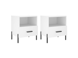 Bedside Cabinet, Bedside Cabinets Vidaxl Branco Madeira Processada (n/a)