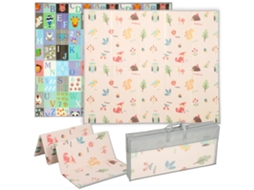 Tapete de Brincadeira Dobrável e Reversível para Bebês, Tapete de Espuma Grossa,, Multicolorido 176,5 X 148 X 1 Cm