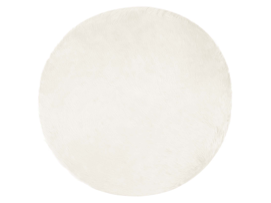 Vidaxl Tapete De De Ovelha Sintética Tafalla Branco Ø 200 Cm Poliéster