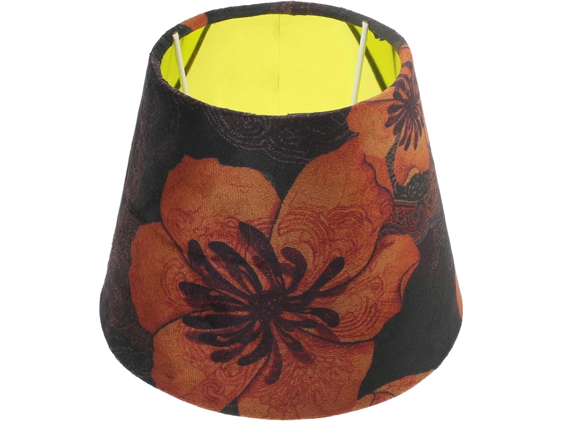 Abajur Em Tecido Preto Estampado Para Lâmpadas E27, Resistente E Que Suaviza A Luz, Com Estilo Simples E Delicado.