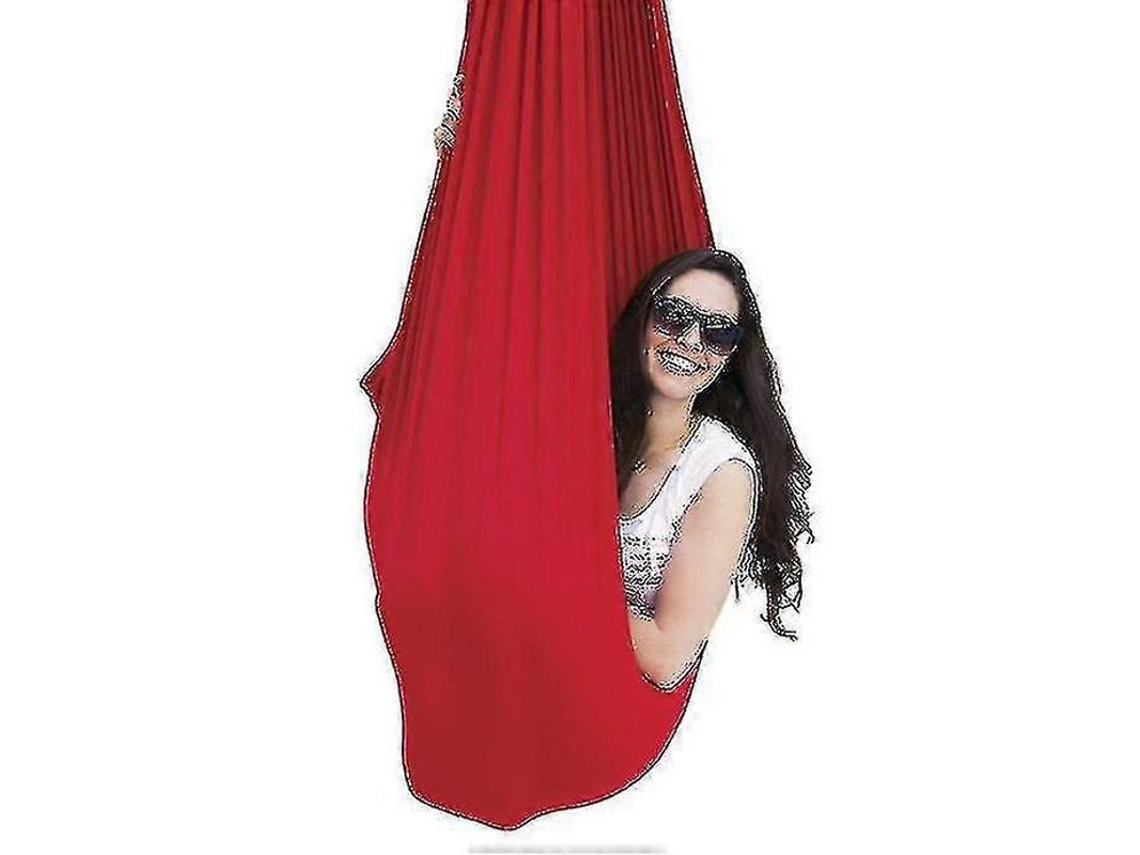 2026 hamaca Y Cesta para Yoga Aéreo para Flexibilidad Y Alivio Del Dolor, 150x280 Cm, Color Rojo, Con Accesorios Completos.