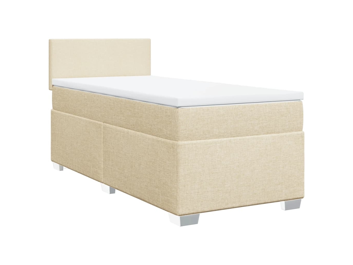 Cama com Molas/colchão 80x200 Cm Tecido Cor Crème MAISON EXCLUSIVE