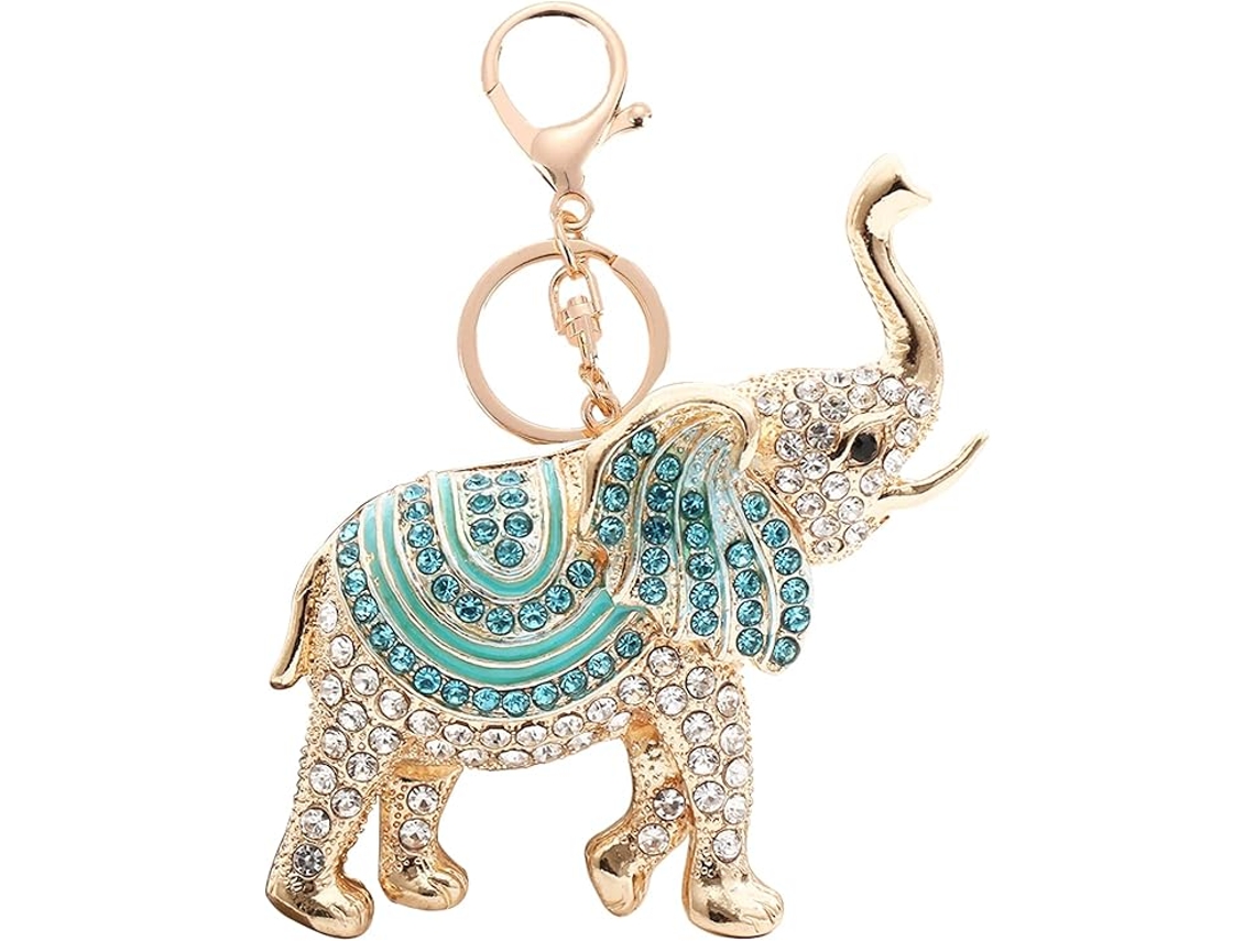 Chaveiros Lucky Elephant Opala Strass Elefantes Bonitos Chaveiros Bolsas Femininas Pingente Cristal Chaveiro Feminino Aquaforge (azul)