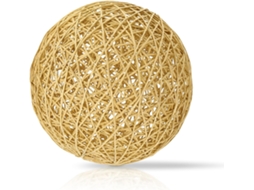 Luminária De Mesa Ou Pendente Em Rattan Trançado Marrom, Luz Suave, Ideal Para Residências.