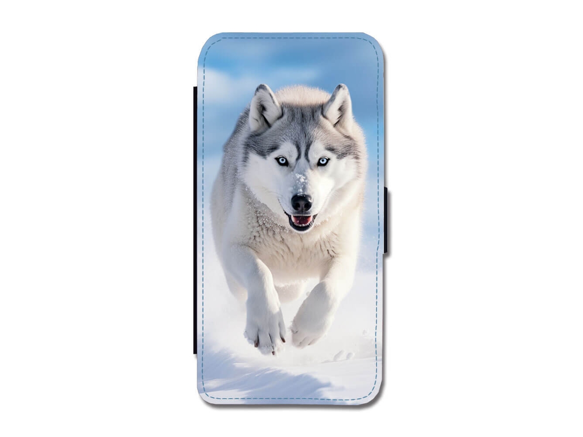 Capa Flip Para Iphone 17 Pro Max Com Estampa De Husky Siberiano