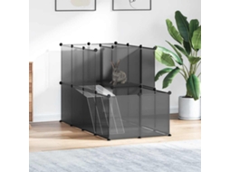 Vidaxl Gaiola Pequenos 142x74x93 Cm Pp E Aço Preto