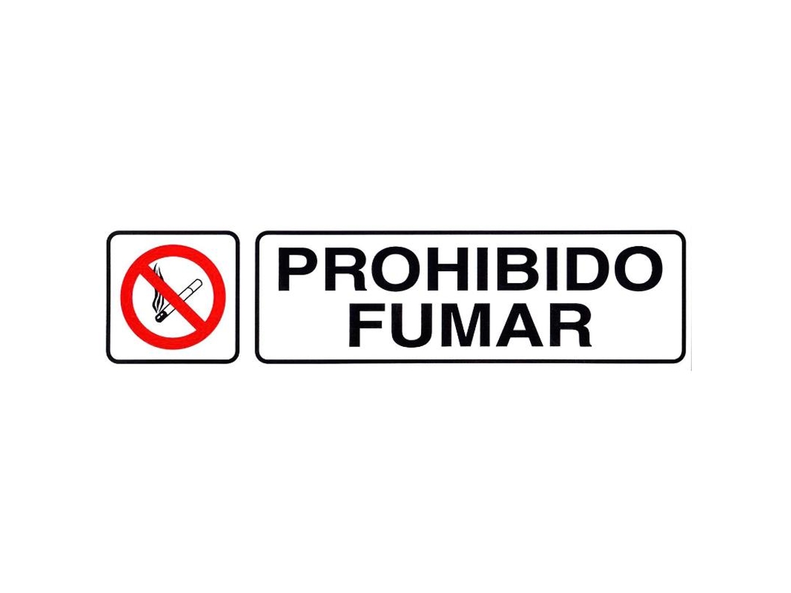 Rotulo adhesivo 250x63 mm. prohibido fumar