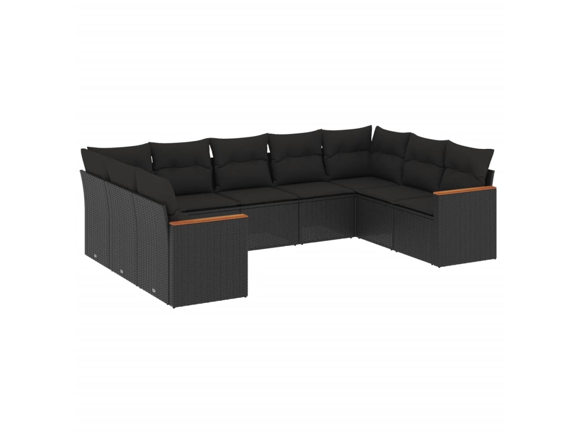 Garden Sofa Set, Garden Sofa Sets Vidaxl Preto Rattan / Vime (n/a)