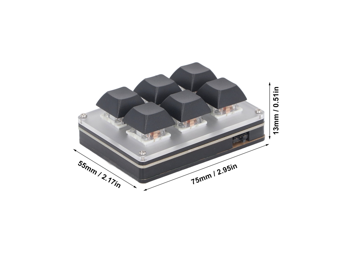 Teclado Mecânico Wireless Laxiscreed Compacto De 6 Teclas Para Uso Profissional