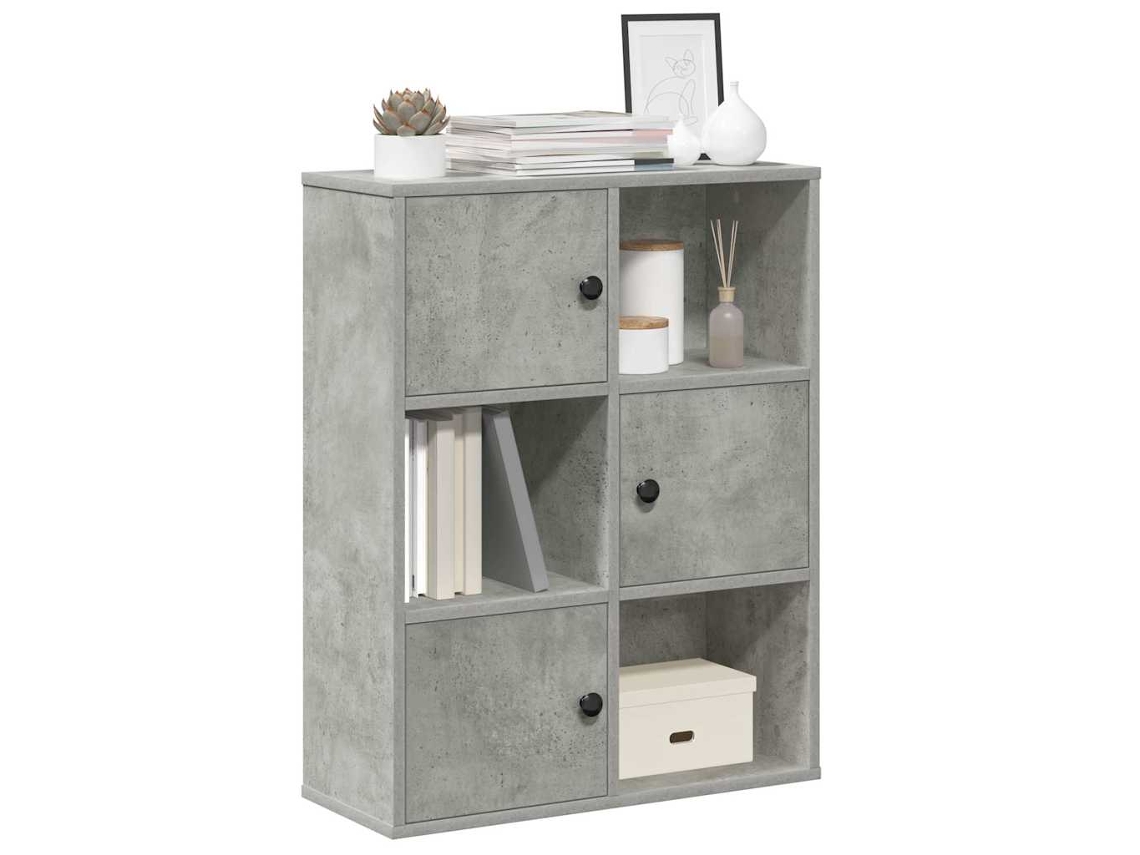 Vidaxl Estante 60x24x76,5 Cm Derivados De Madeira Cinzento Cimento