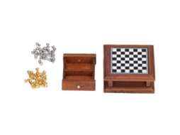 Set De Xadrez Em Miniatura 1:12 Para Casa De Bonecas, Decoração Doméstica E Presente Exquisito