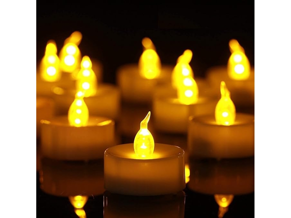 Velas de LED, Velas Sem Chama, Lata com 10 Velas de LED Sem Perfume-aquaforge
