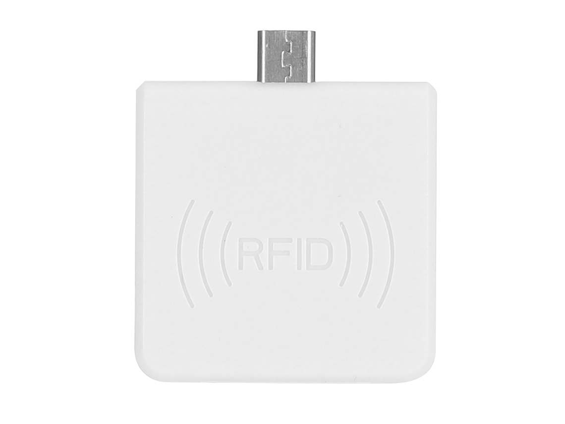 Adaptador Leitor De Cartão Mini Sem Contato Id Para Móvel Conector Micro Usb Smart Branco Rfid