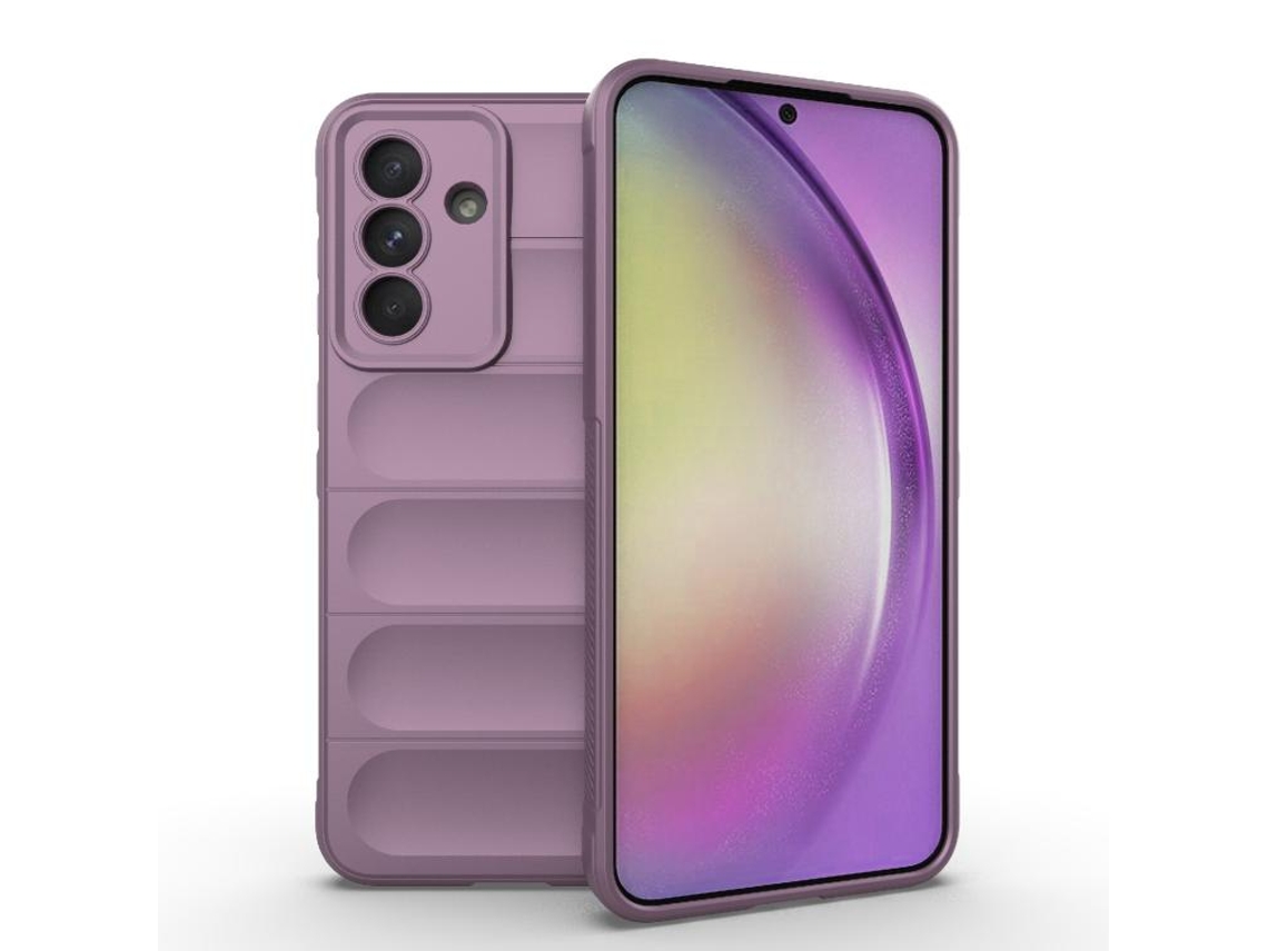 Capa Halinuia Para Samsung Galaxy A56 5g Magic Shield Tpu Flanela Roxa (proteção Integral, Interior Em Flanela)