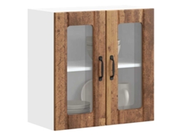 Vidaxl Armário De Parede De Cozinha Porta Vidro Lucca Madeira Velha