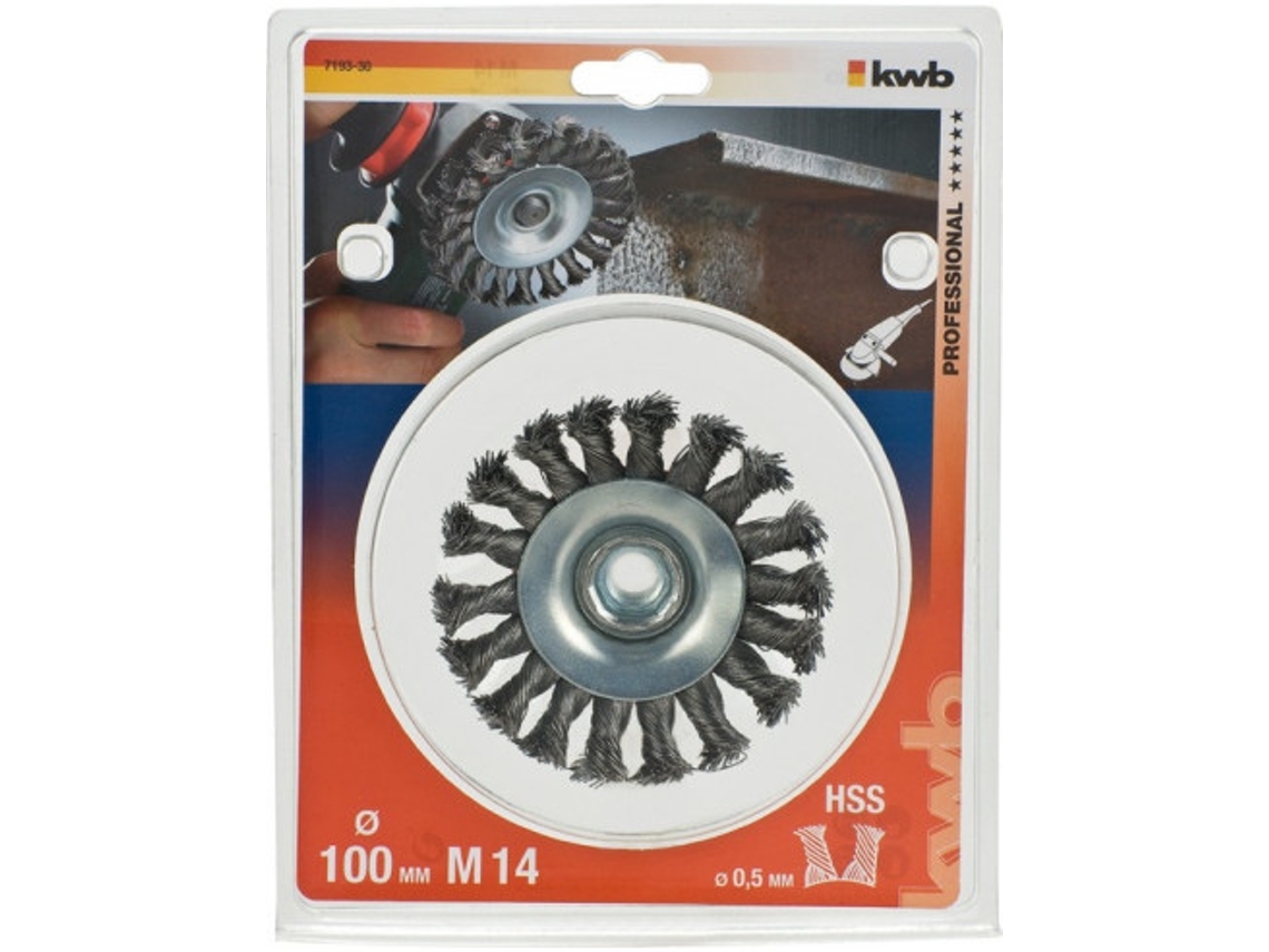 Escova de Cabelo de Aço Trançado 100 Diâm. KWB