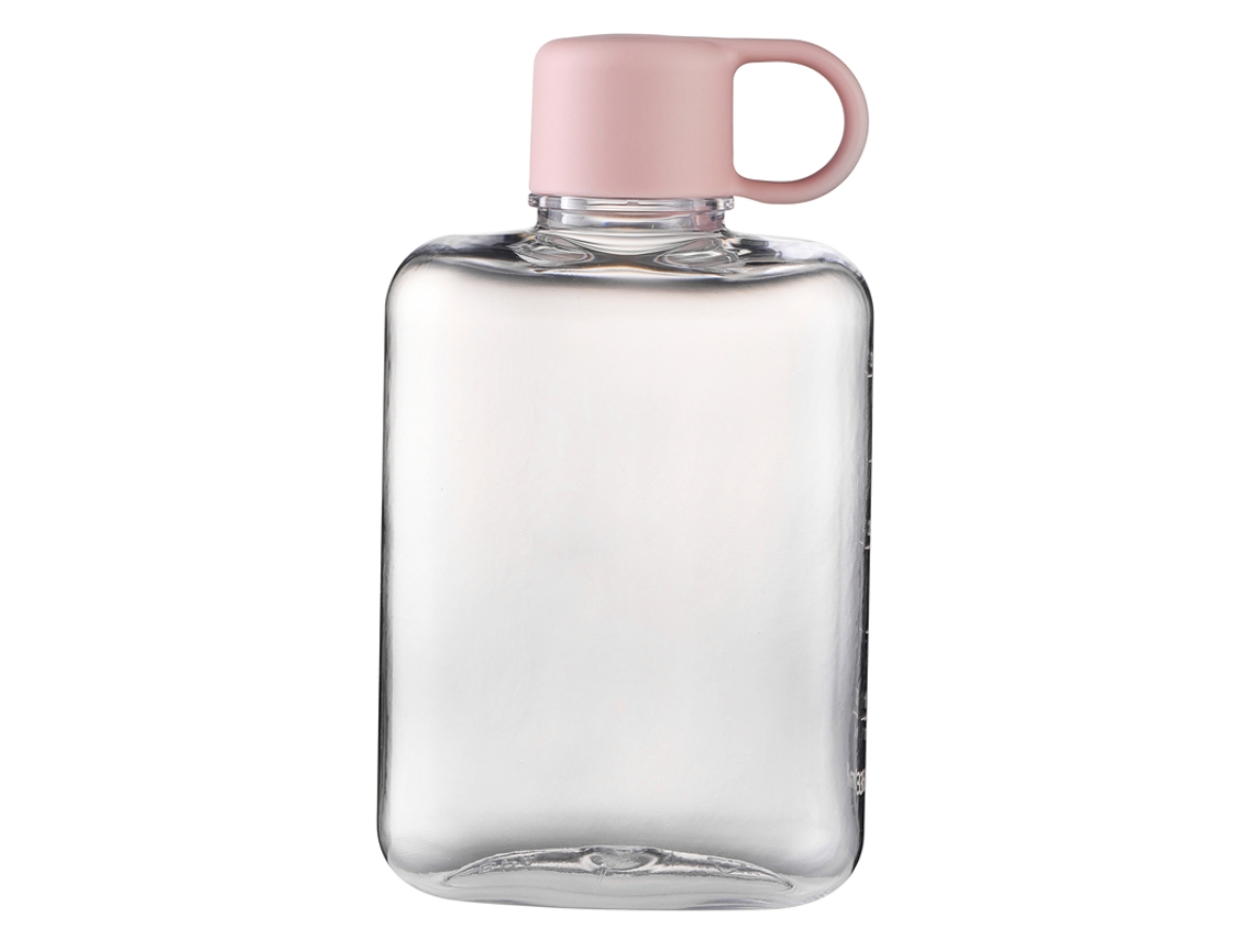 Garrafa de Água Esportiva Plana de Plástico Transparente Livre de Bpa MDUG (rosa)