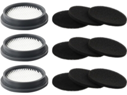 Conjunto De 3 Filtros E 9 Esponjas Para Aspirador Pó Afoddon