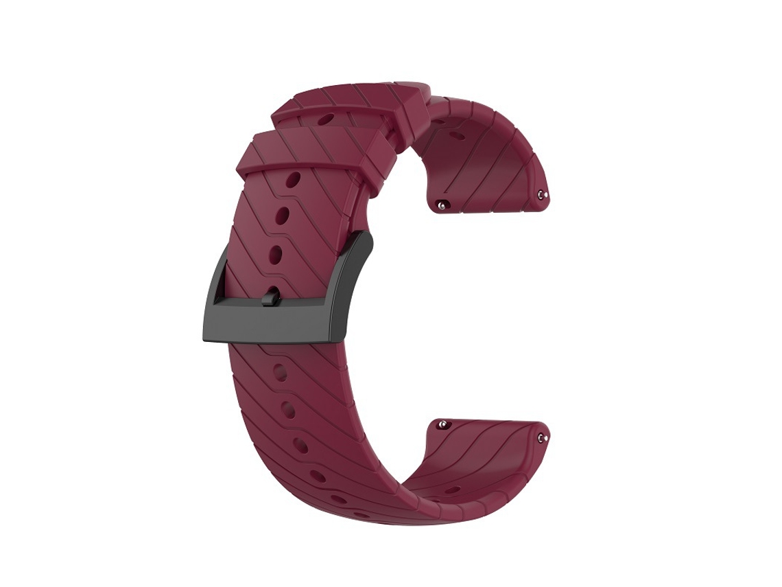 Pulseira de Silicone para Relógio Suunto 9 /d5 /spartan 24mm CZHHMART Vermelho Escuro