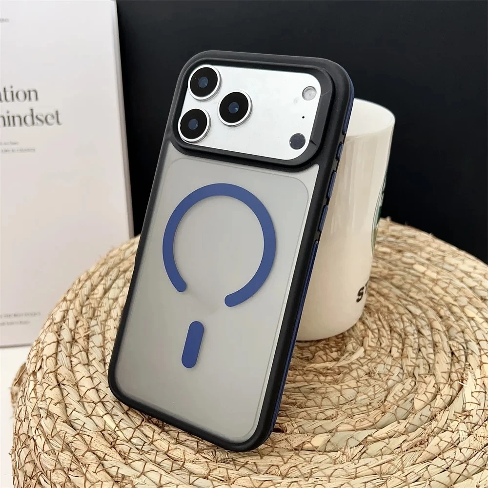 (azul, Iphone 17 Pro) Capa Elegante Com Borda, Acabamento Fosco, Magnética E Antiderrapante Compatível Com Magsafe