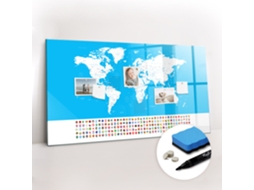 Quadro Magnético Decorativo Mapa De Contorno De Países Para O Corredor Espelharte (120x60 Cm)