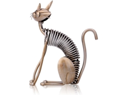 Escultura de metal Gato de arte de ferro decorativo Nova Line para casa móveis artesanato S/MARCA