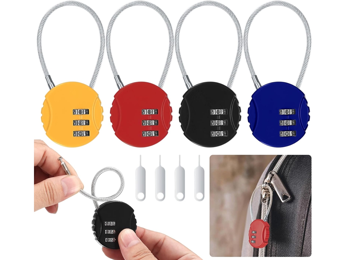 Cadeado Com Código De 4 Dígitos, Reconfigurável, Pequeno
