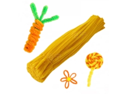 Tiras de chenille amarelas com 400 fios para limpeza, artesanato e arte pessoal infantil, 0,6 x 30 cm MDUG