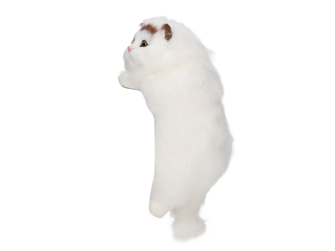 Primerox estátua de Gato Peludo Simulado Pêlo Sintético Decorativa Loja Brinquedos Sala