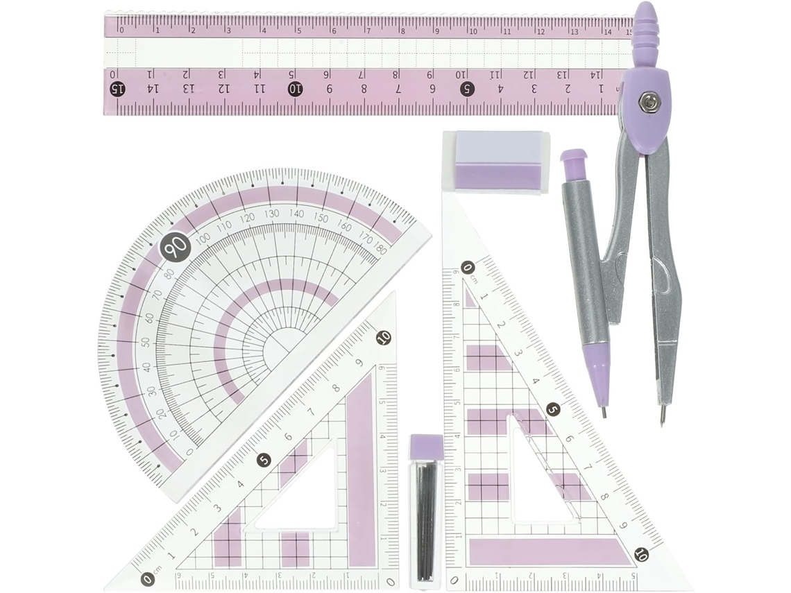 Conjunto de Transferência Geométrica Doitool, Régua Triangular Profissional para Desenho, Estojo, Kit Multifuncional para