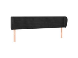 Headboard, Headboards Vidaxl Preto Veludo (203 X 23 X 78/88 Cm)