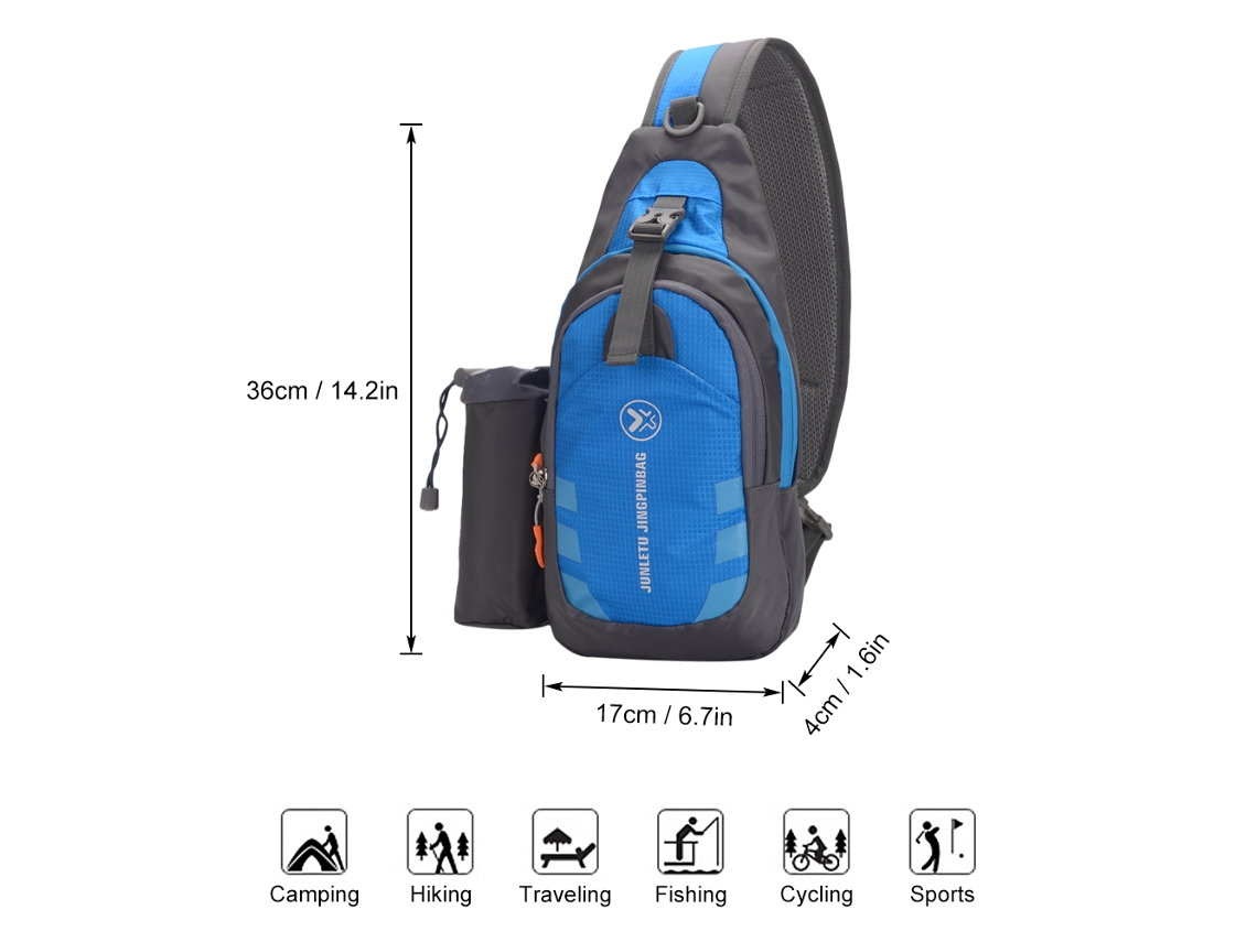 Mochila Transversal Unissex Viagem Esportes Ginasio