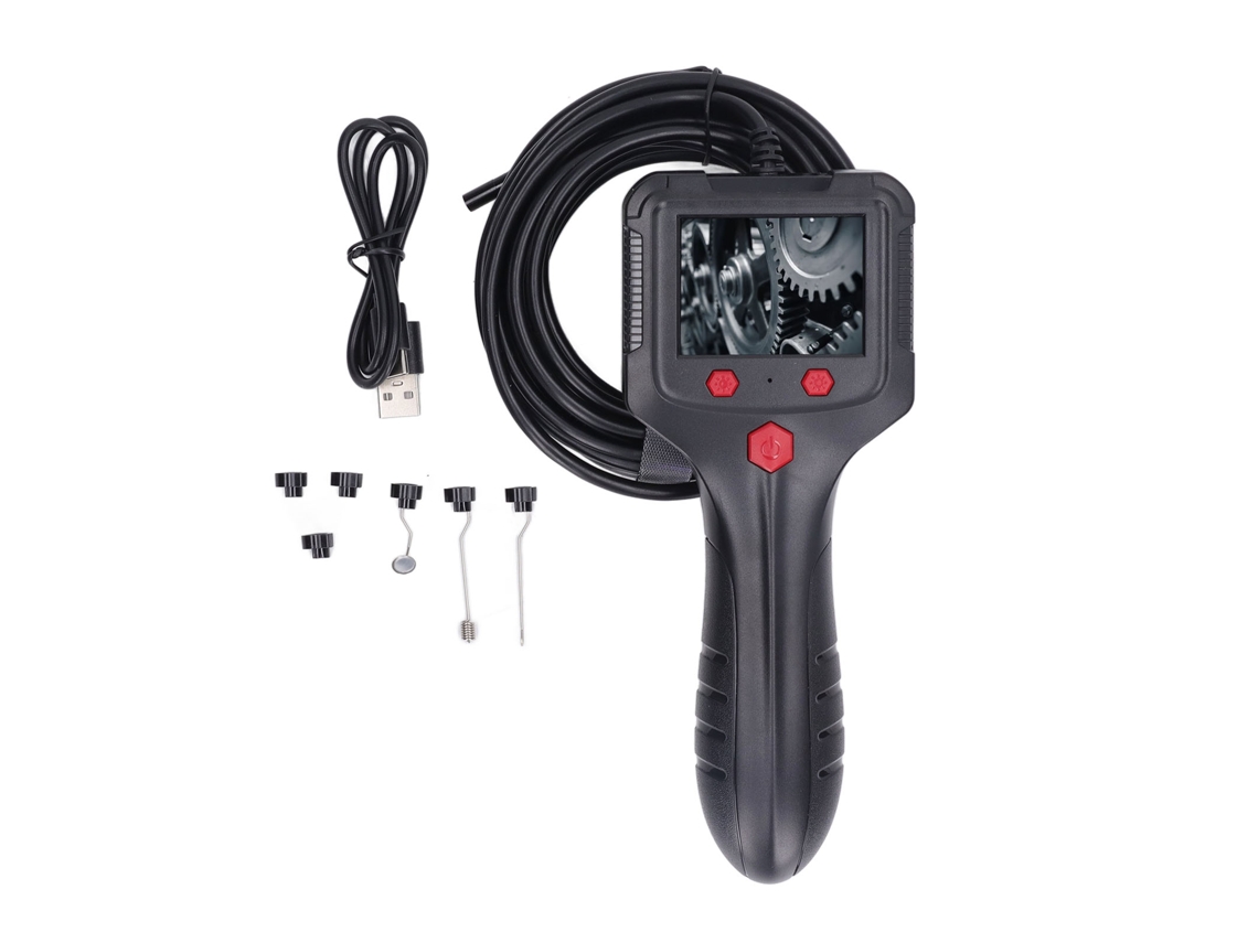 Endoscópio borescópio portátil com tela 2.4 polegadas câmera hd 8 leds ip67 impermeável para inspeção industrial S/MARCA