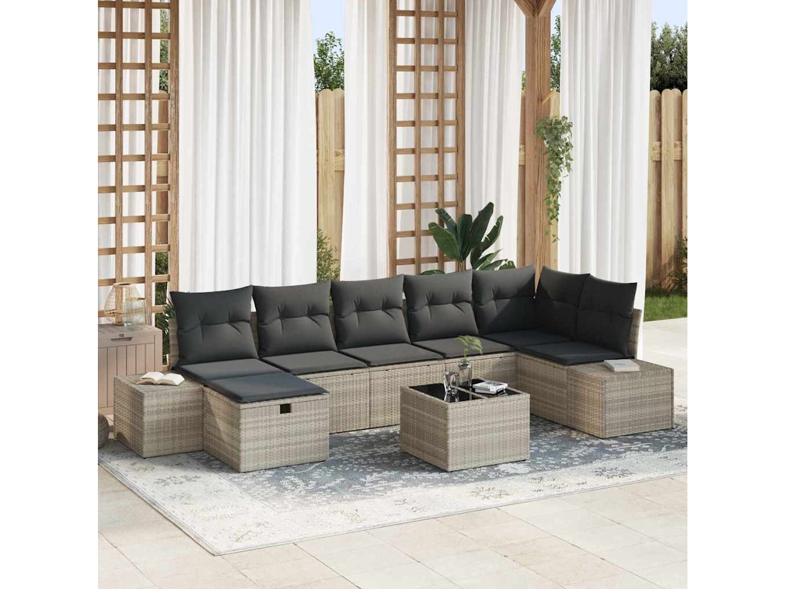Vidaxl Conjunto De Sofás 8 Unid. Vime Pe