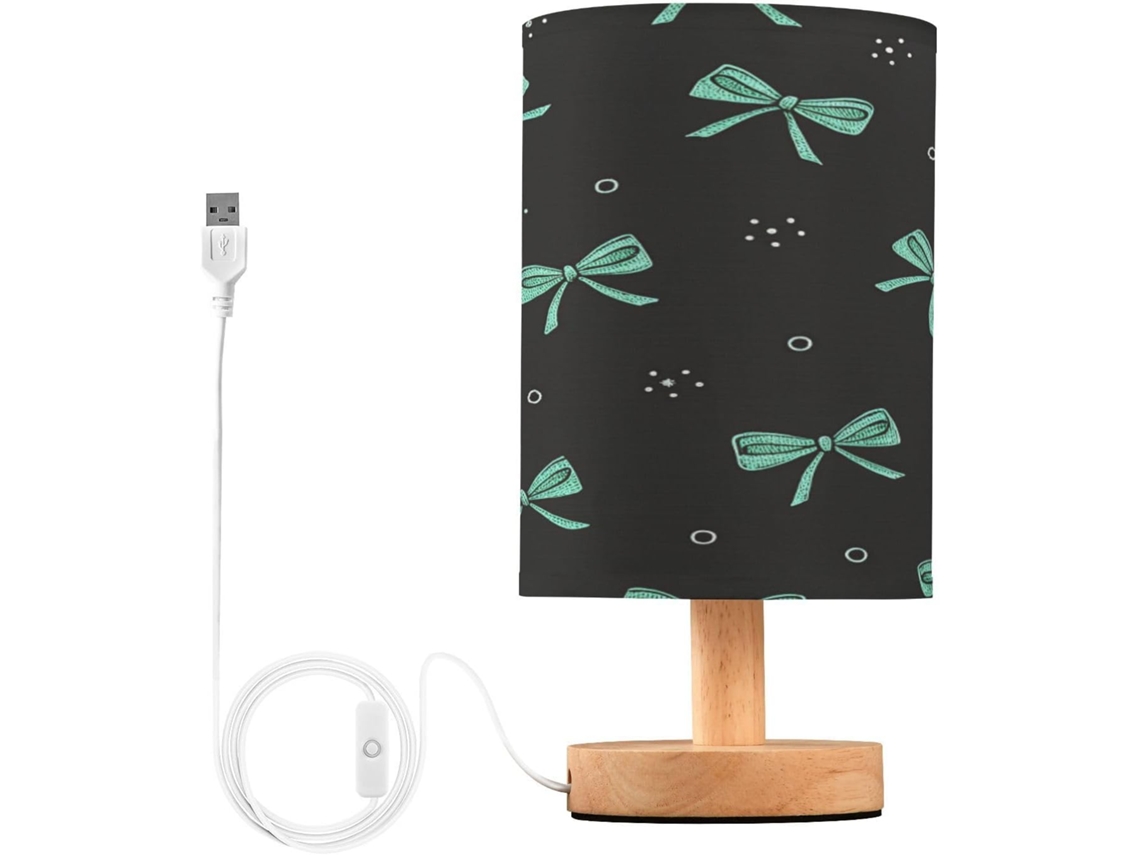 Abajur De Cabeceira Bows Para Quarto, Com Portas De Carregamento Usb C, Luminária De Mesa Cabeceira, Luminária De