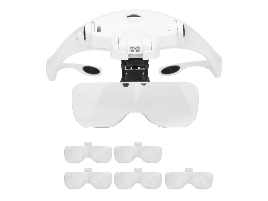 Laxiscreed Lupa De Cabeça Recarregável Com Duas Luzes Led Para Trabalhos Detalhados